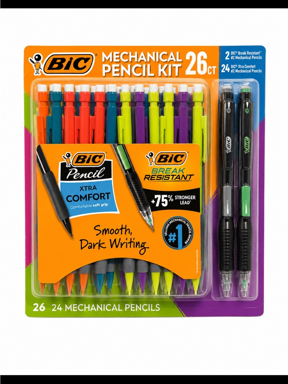 Mechanical Pencil Kit - Assorted Colors (24 Count)